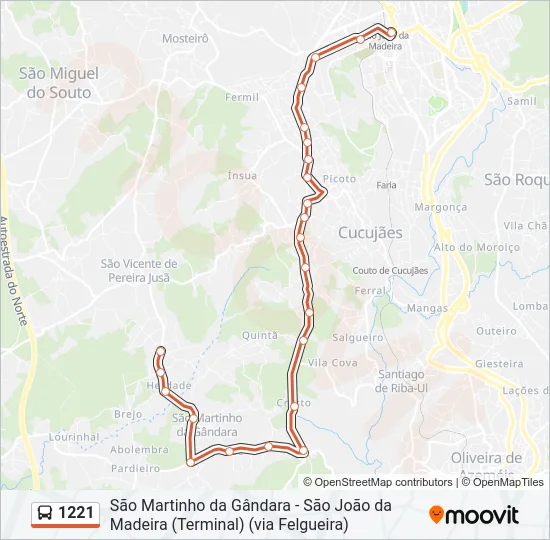 1221 Bus Line Map