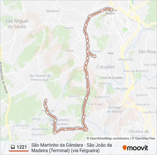 1221 Bus Line Map