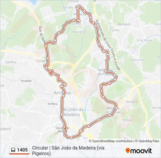 1405 Bus Line Map