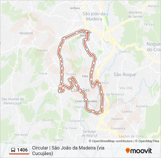 1406 Bus Line Map
