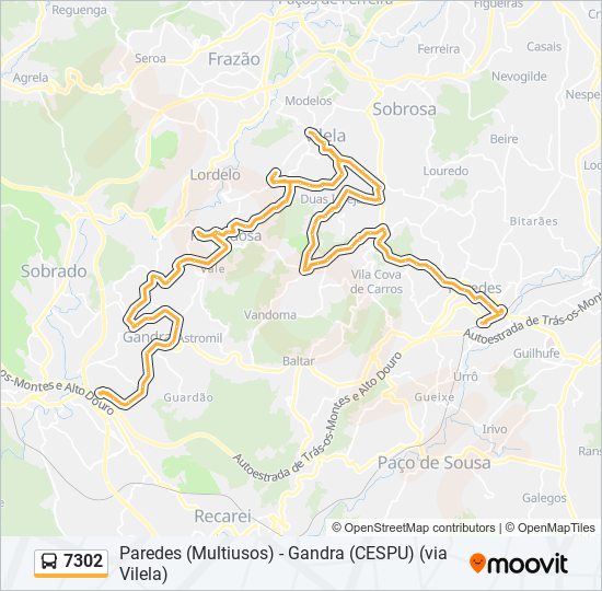 7302 bus Line Map