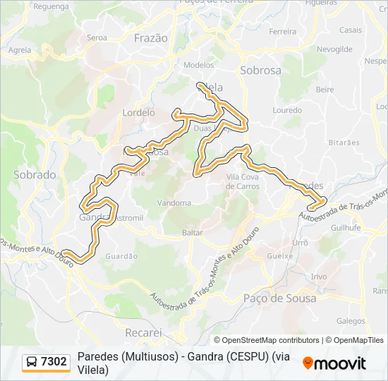 7302 Bus Line Map