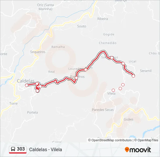 303 Bus Line Map