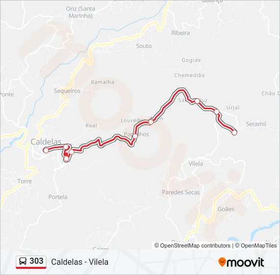 303 Bus Line Map
