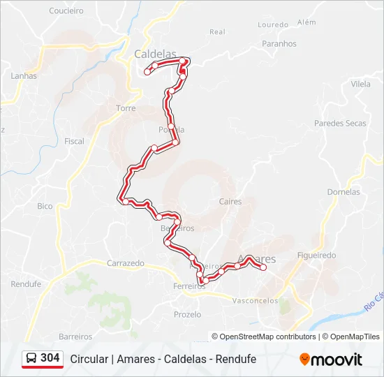 304 Bus Line Map