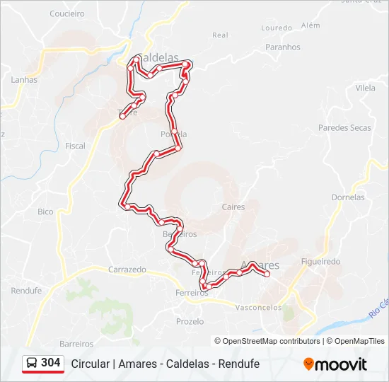 304 Bus Line Map
