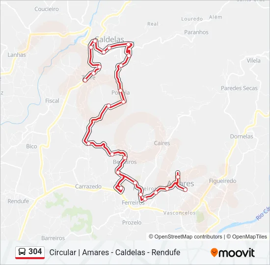 304 Bus Line Map
