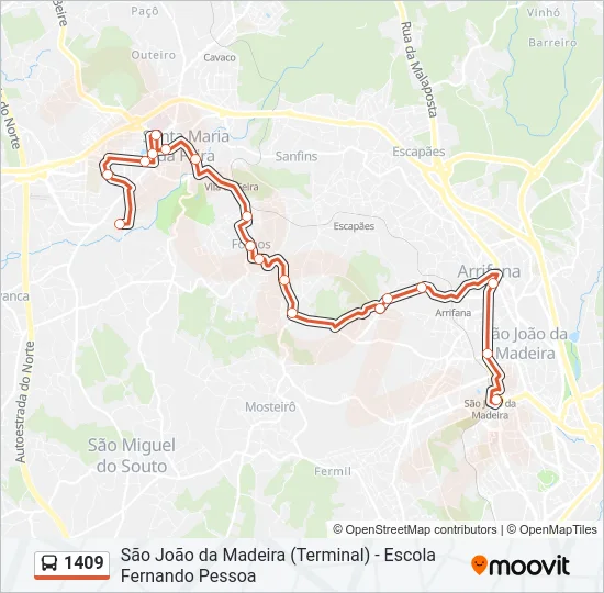 1409 Bus Line Map