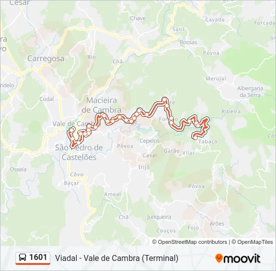 1601 Bus Line Map
