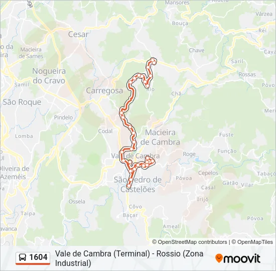 1604 Bus Line Map