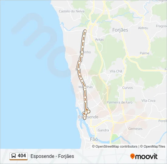 404 Bus Line Map