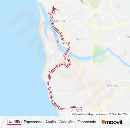 405 Bus Line Map