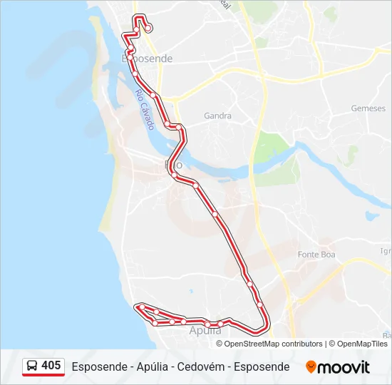 405 Bus Line Map