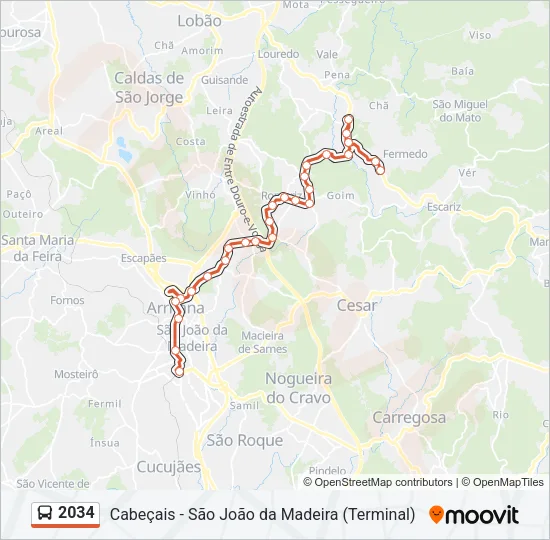 2034 Bus Line Map