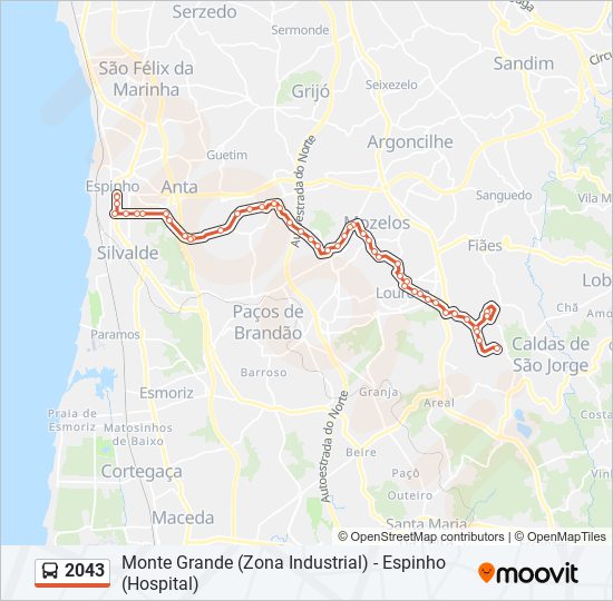 2043 bus Line Map