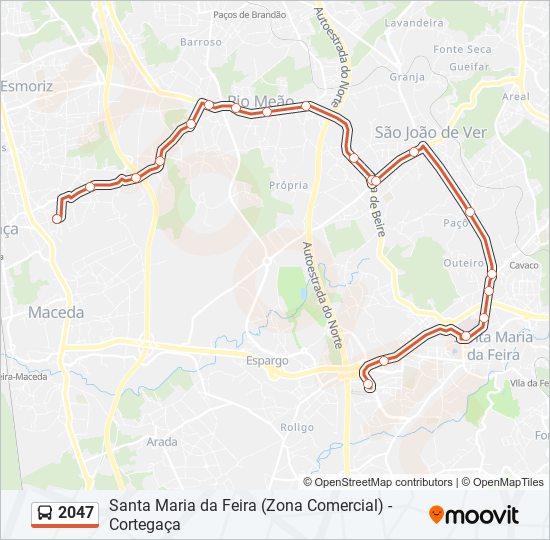 2047 bus Line Map