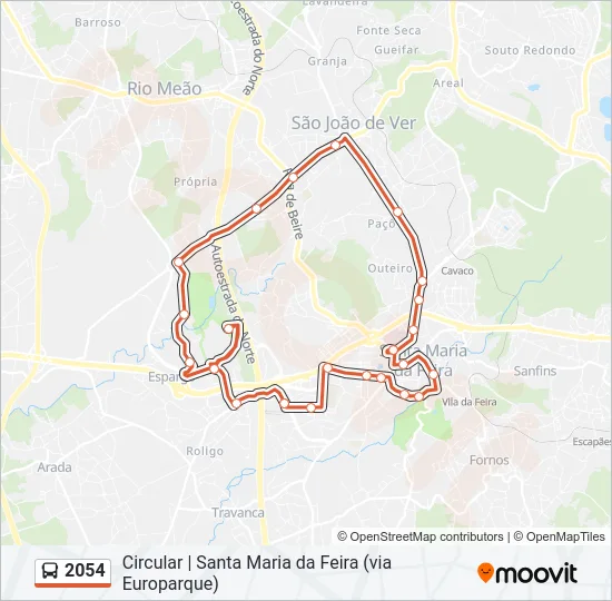 2054 Bus Line Map