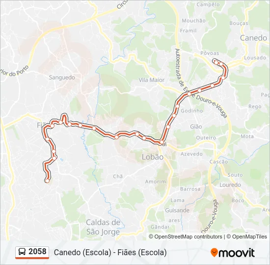 2058 Bus Line Map