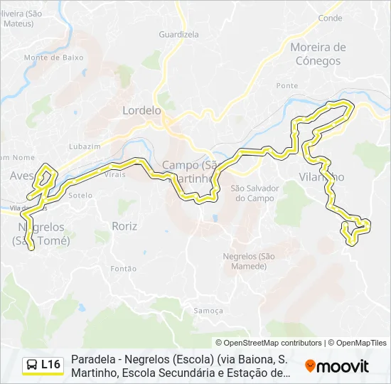 L16 Bus Line Map