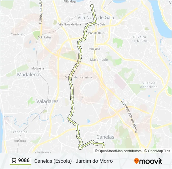 9086 Bus Line Map