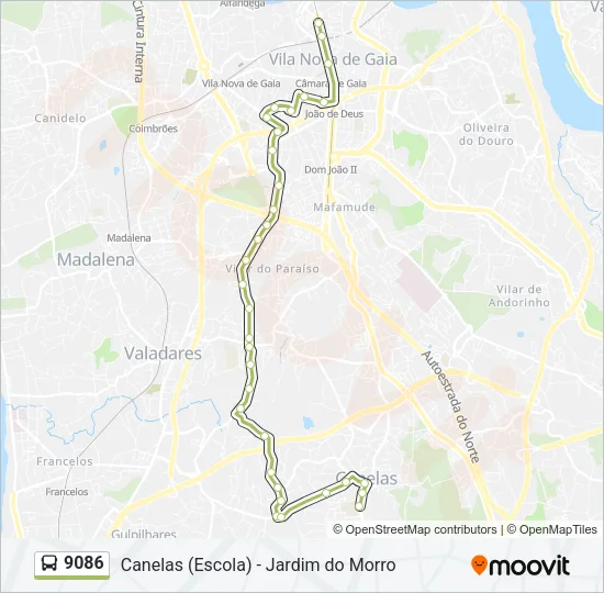 9086 Bus Line Map