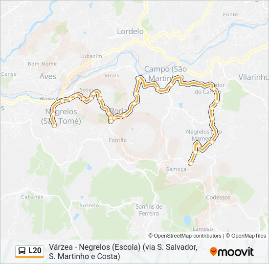 L20 Bus Line Map