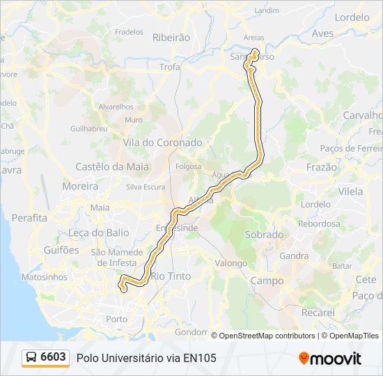 6603 bus Line Map