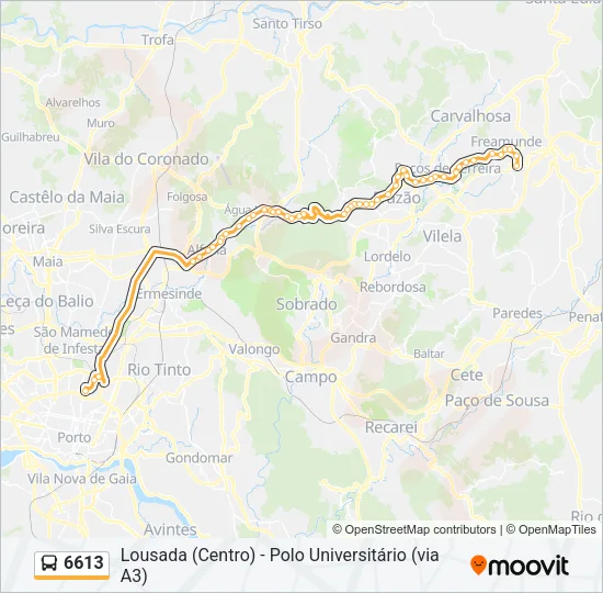 6613 Bus Line Map