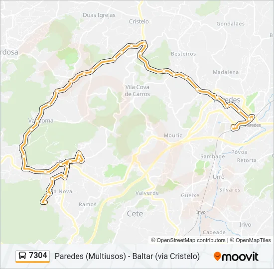 7304 Bus Line Map