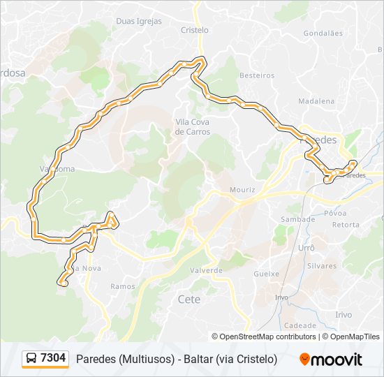 7304 bus Line Map