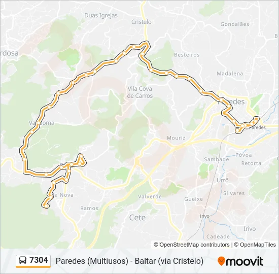 7304 Bus Line Map