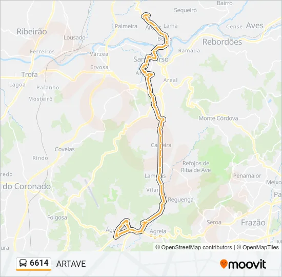 6614 Bus Line Map