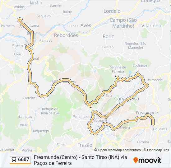 6607 bus Line Map