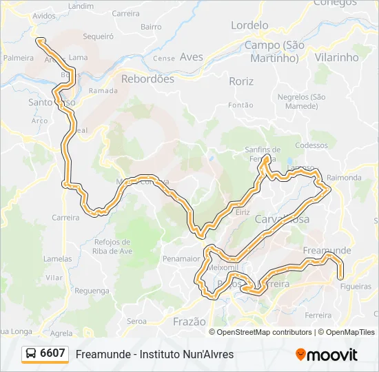 6607 Bus Line Map