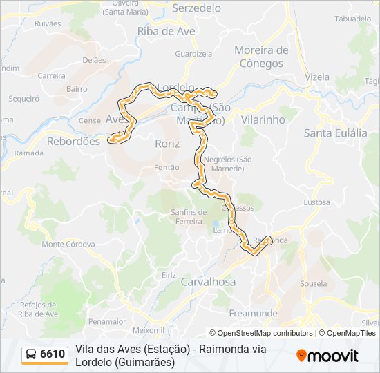 6610 bus Line Map