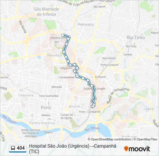 404 Bus Line Map