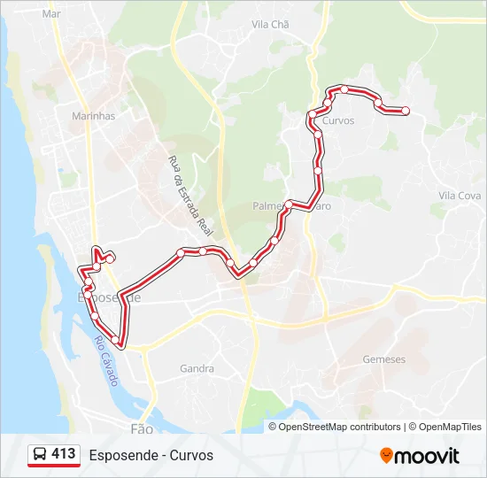 413 Bus Line Map