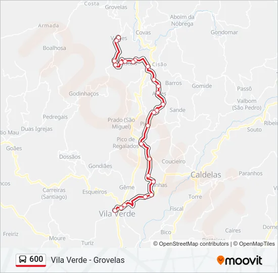 600 Bus Line Map