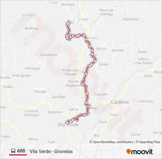 600 Bus Line Map