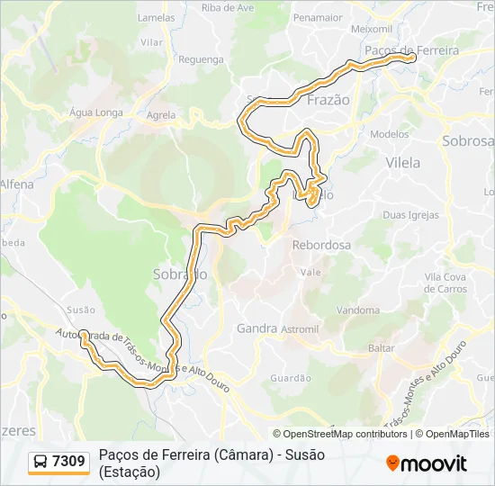 7309 Bus Line Map