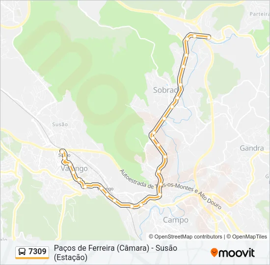 7309 Bus Line Map