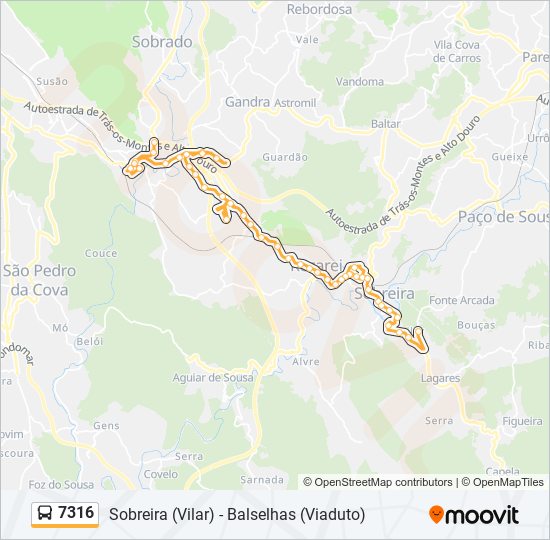 7316 Route: Schedules, Stops & Maps - Sobreira (Vilar) (Updated)