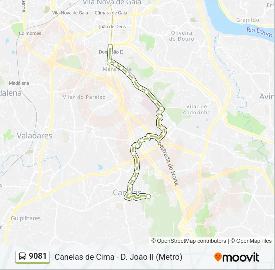 9081 Bus Line Map