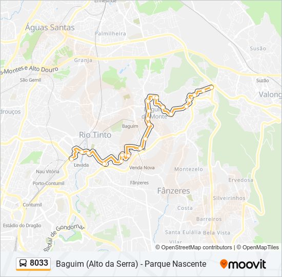 8033 bus Line Map