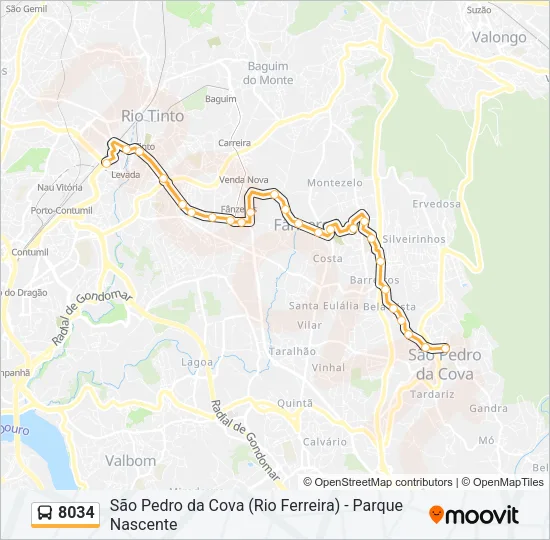 8034 Bus Line Map