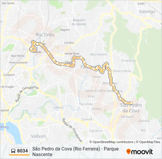 8034 Bus Line Map