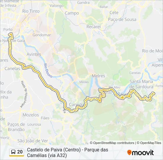 20 Bus Line Map
