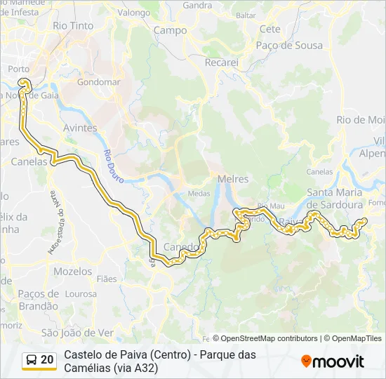 20 Bus Line Map