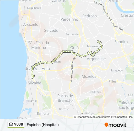 9038 Bus Line Map