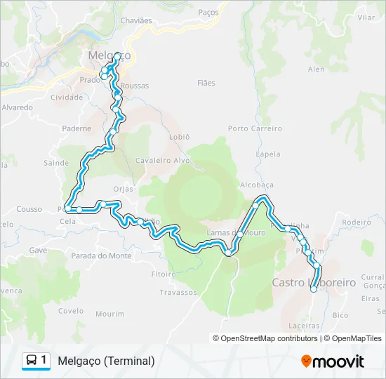 1 Bus Line Map